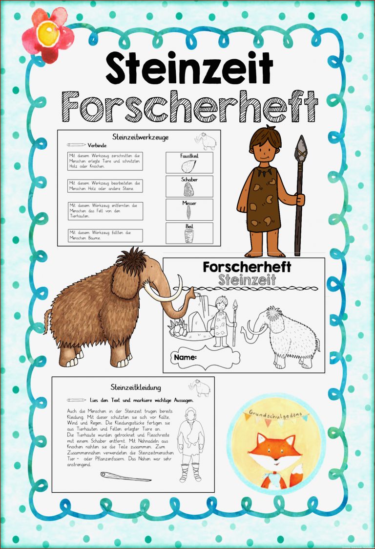 Forscherheft Steinzeit – Unterrichtsmaterial im Fach