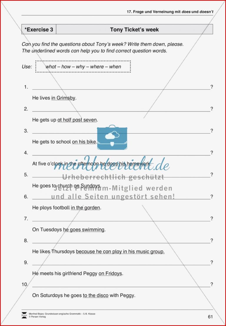 Frage und Verneinung mit do und don t bzw does und doesn