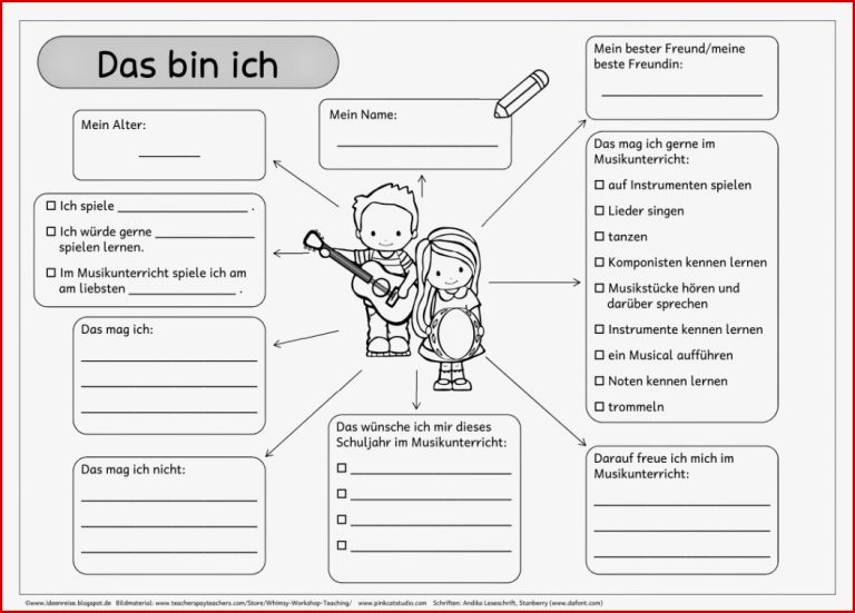 Fragenbogen für den Musikunterricht