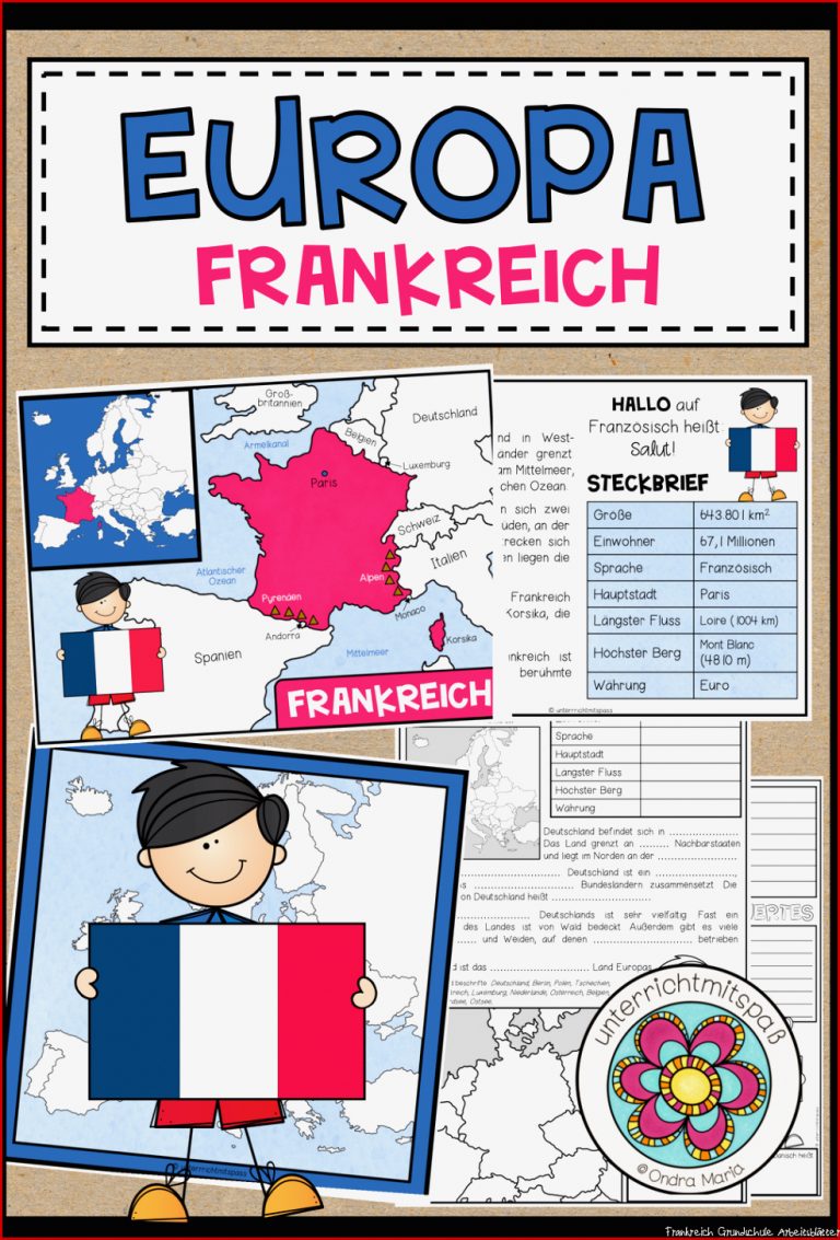 Frankreich Länderkunde Europa – Unterrichtsmaterial im