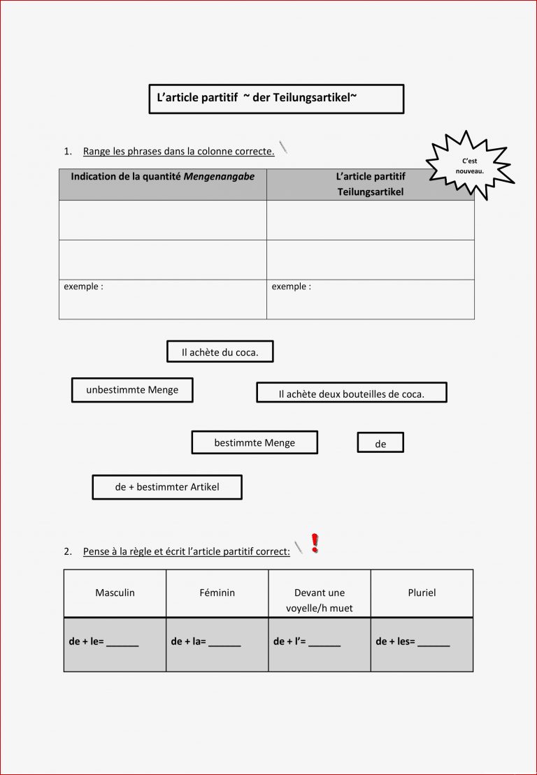 Französisch 1 Lernjahr Arbeitsblätter Kostenlos Worksheets