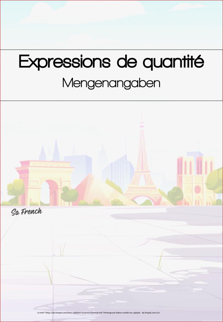 Französisch Expressions de quantité Mengenangaben A1 2