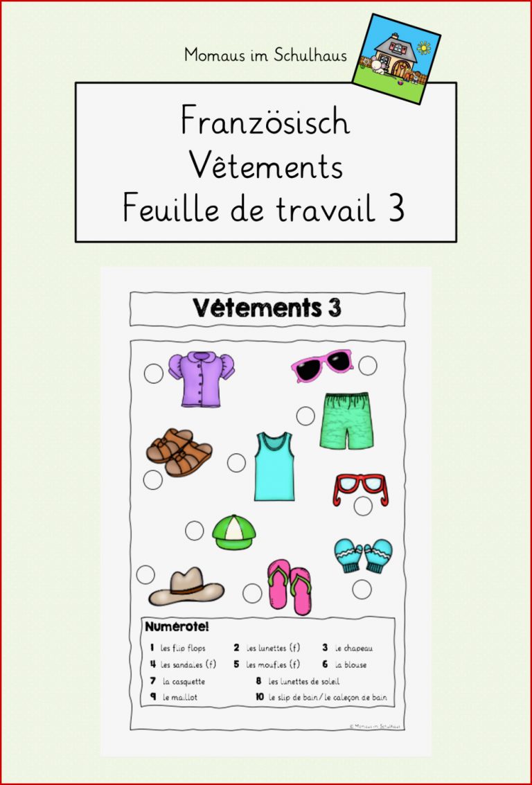 Französisch Spielerisch Lernen Arbeitsblätter Worksheets