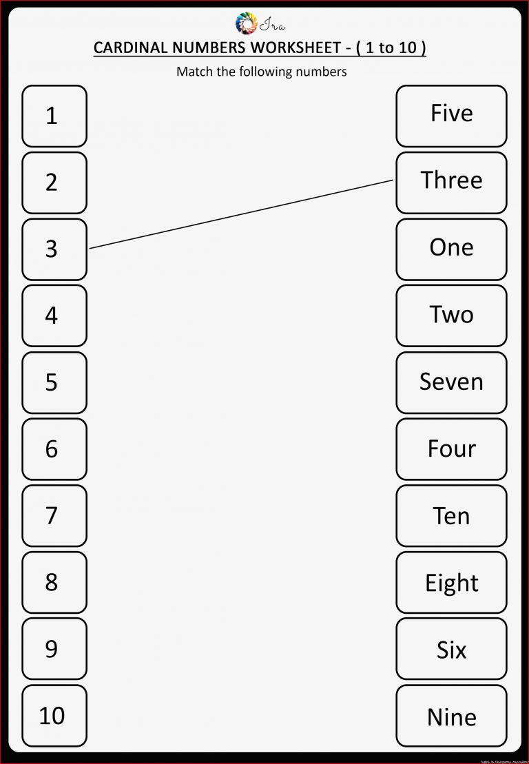 Free Downloadable Cardinal Numbers Englisch Arbeitsblätter