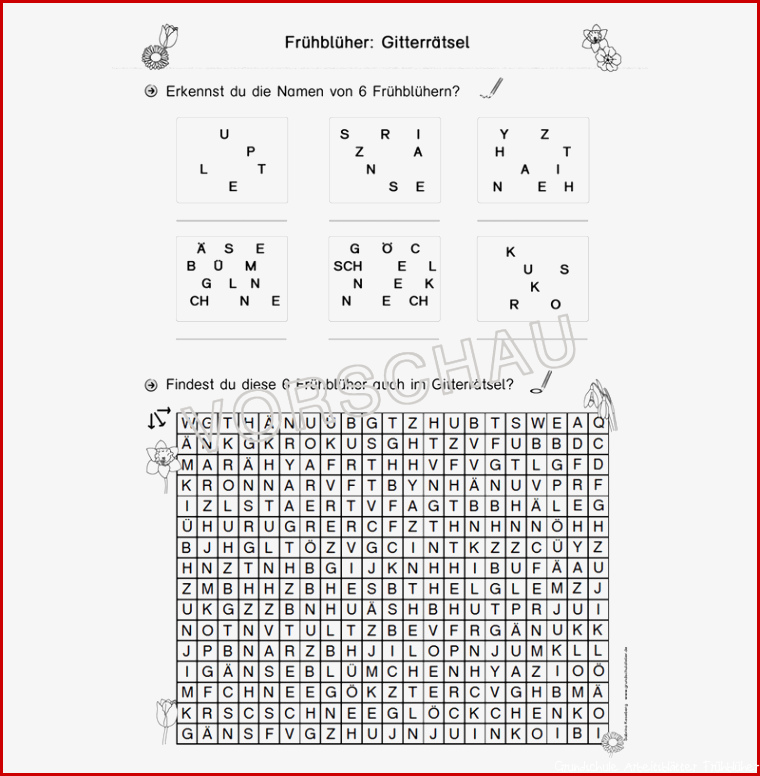 Frühblüher Werkstatt für Grundschule