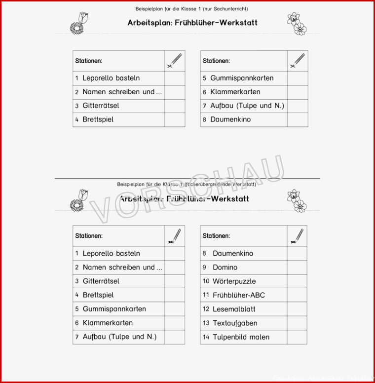 Frühblüher Werkstatt für Grundschule