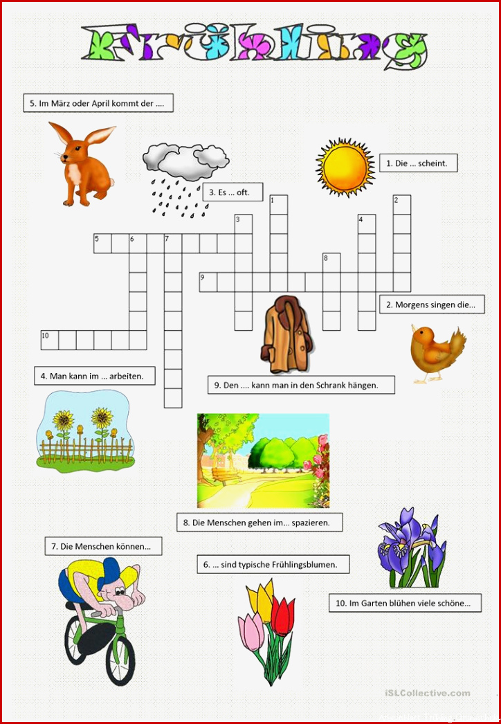 Frühling Arbeitsblatt Kostenlose DAF Arbeitsblätter