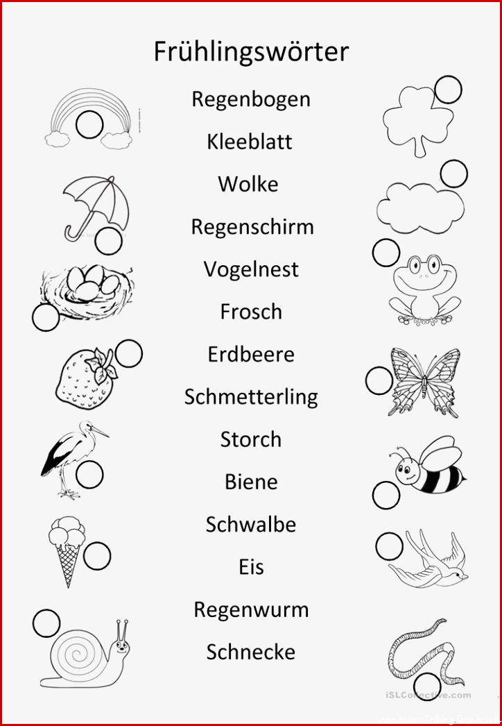 Frühlingswörter Arbeitsblatt Kostenlose DAF Arbeitsblätter