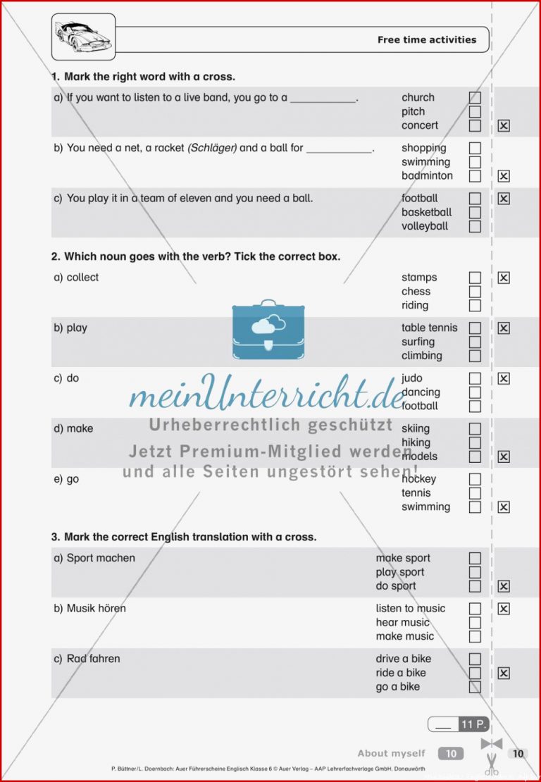 Führerschein About Myself Meinunterricht