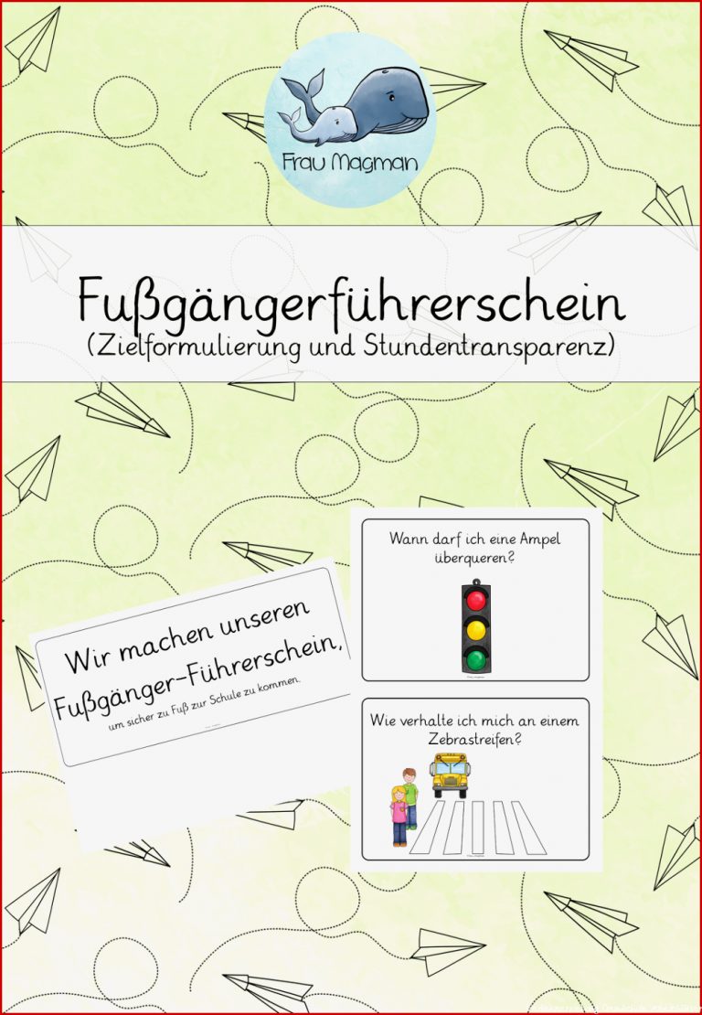 Fußgängerführerschein Ziel und Transparenz