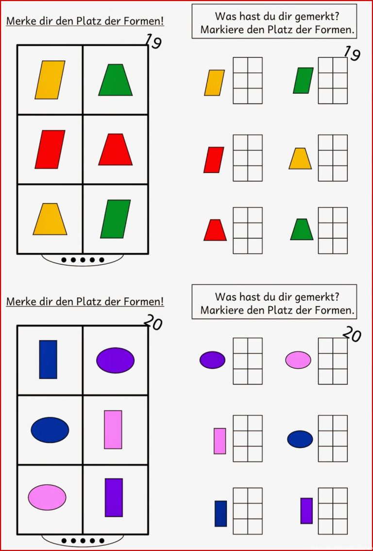 Gedächtnistraining Mit 6 formen