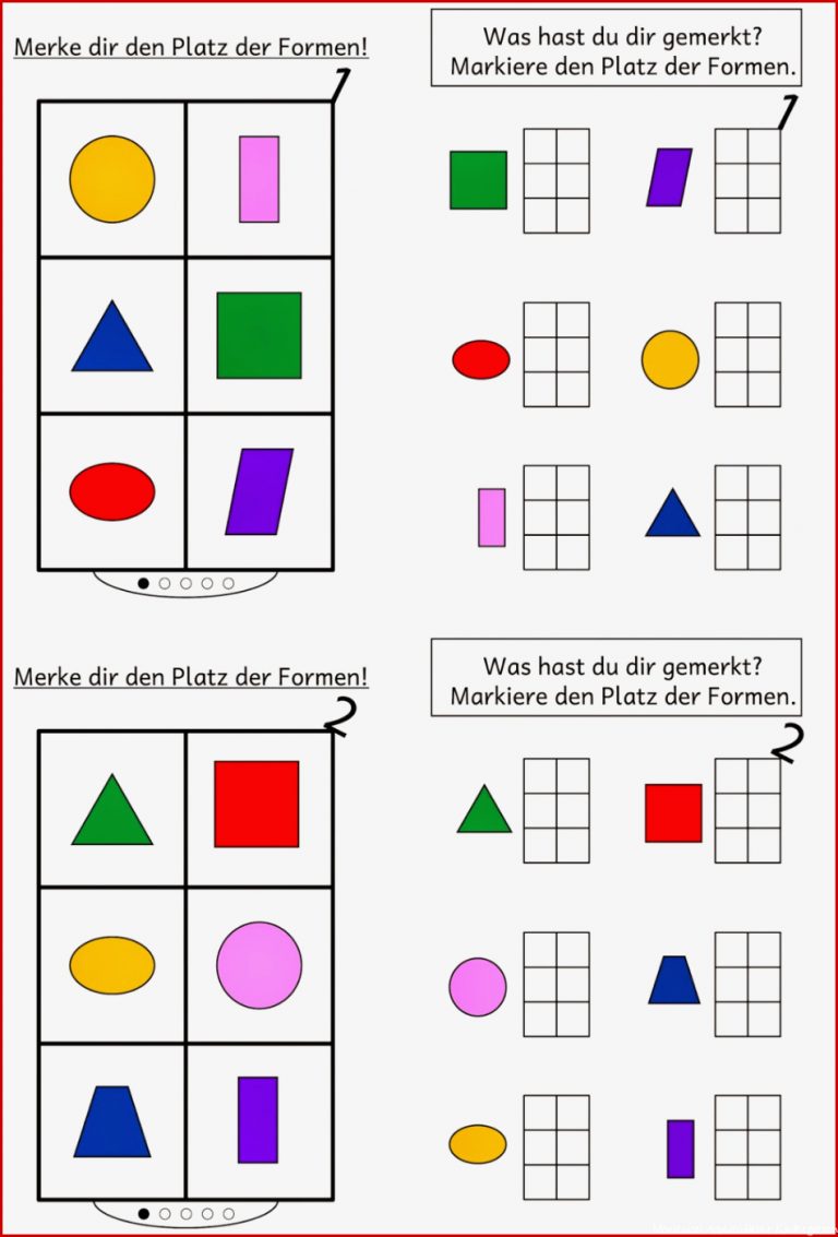 Gedächtnistraining Mit 6 formen