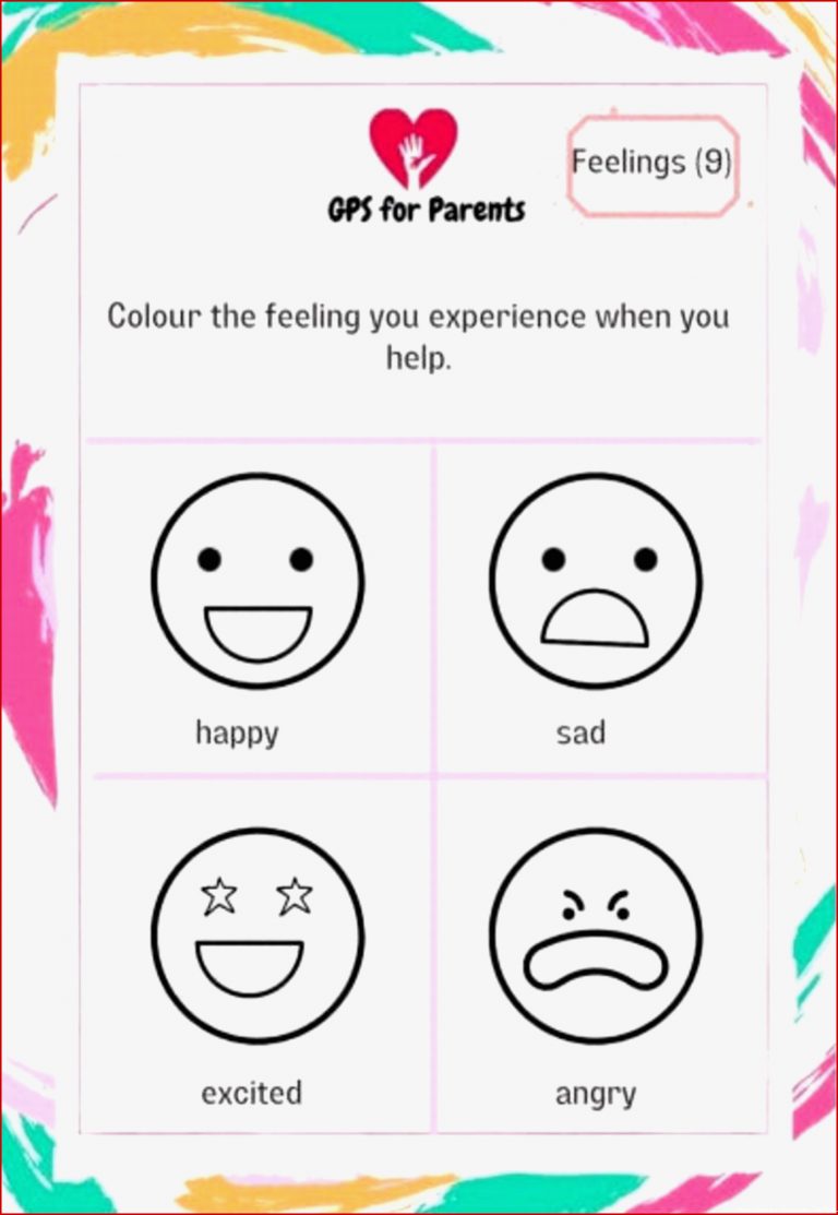 Gefühle Arbeitsblätter für Kleinkinder Emotionen