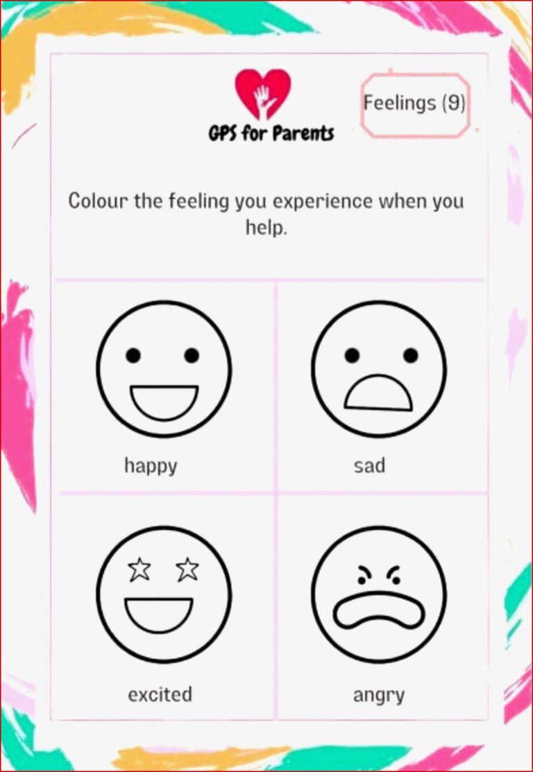 Gefühle Arbeitsblätter Für Kleinkinder Emotionen