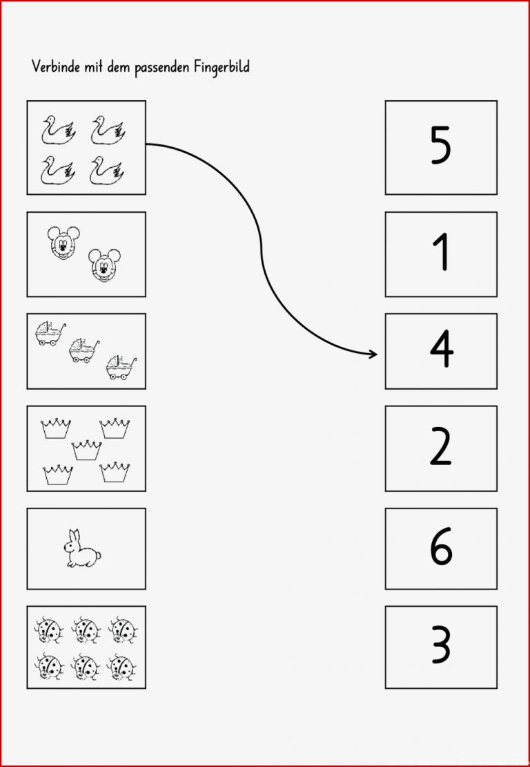 Gegenstände Und Zahlen Verbinden – Unterrichtsmaterial Im