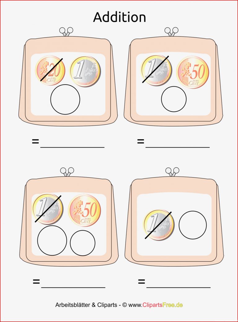 Geld In Der Grundschule Schriftliche Addition Arbeitsblatt