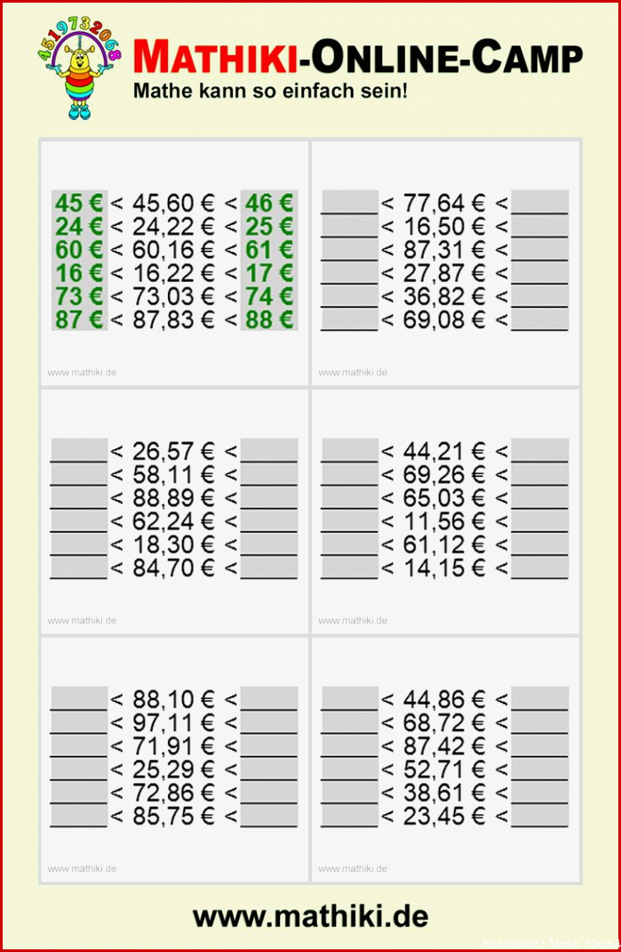 Geldbeträge finden Klasse 4 mathiki in 2020