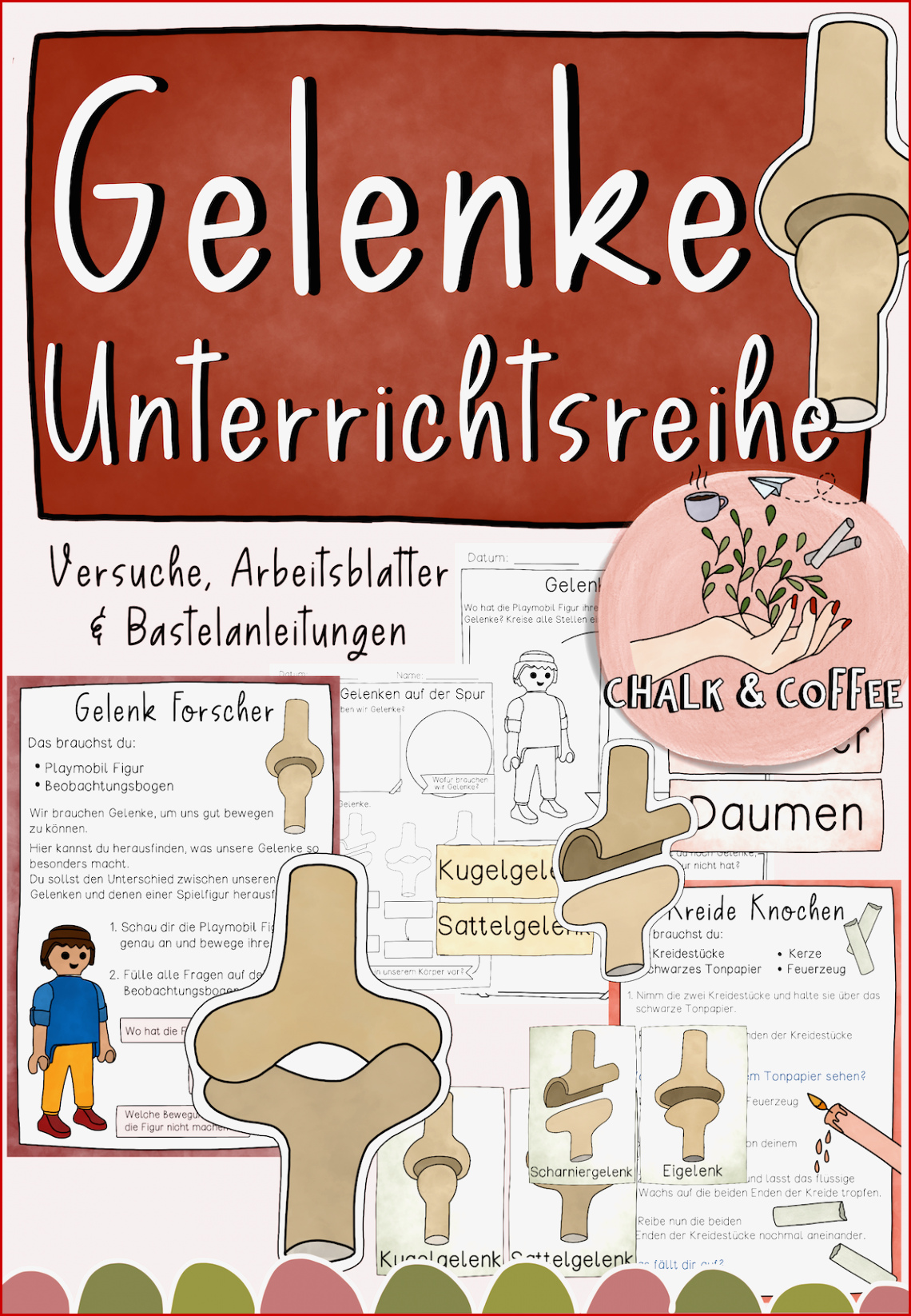 Gelenke Unterrichtsreihe Tafelmaterial Arbeitsblätter