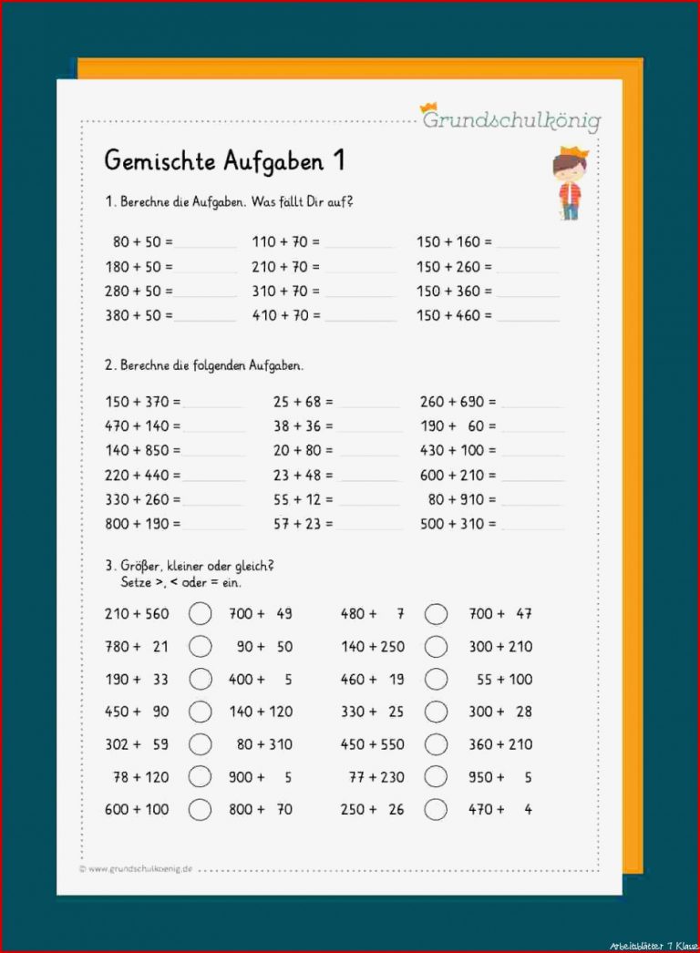 Gemischte Aufgaben Ad Ren Subtrahieren Im Zahlenraum 1000