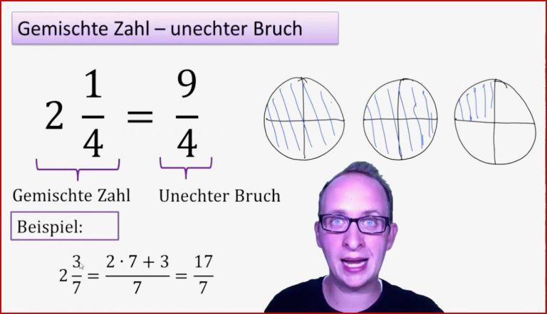 Gemischte Zahl unechter Bruch