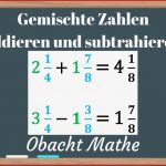 Gemischte Zahlen/brÃ¼che Addieren Und Subtrahieren Schnell & Einfach ErklÃ¤rt BrÃche Obachtmathe