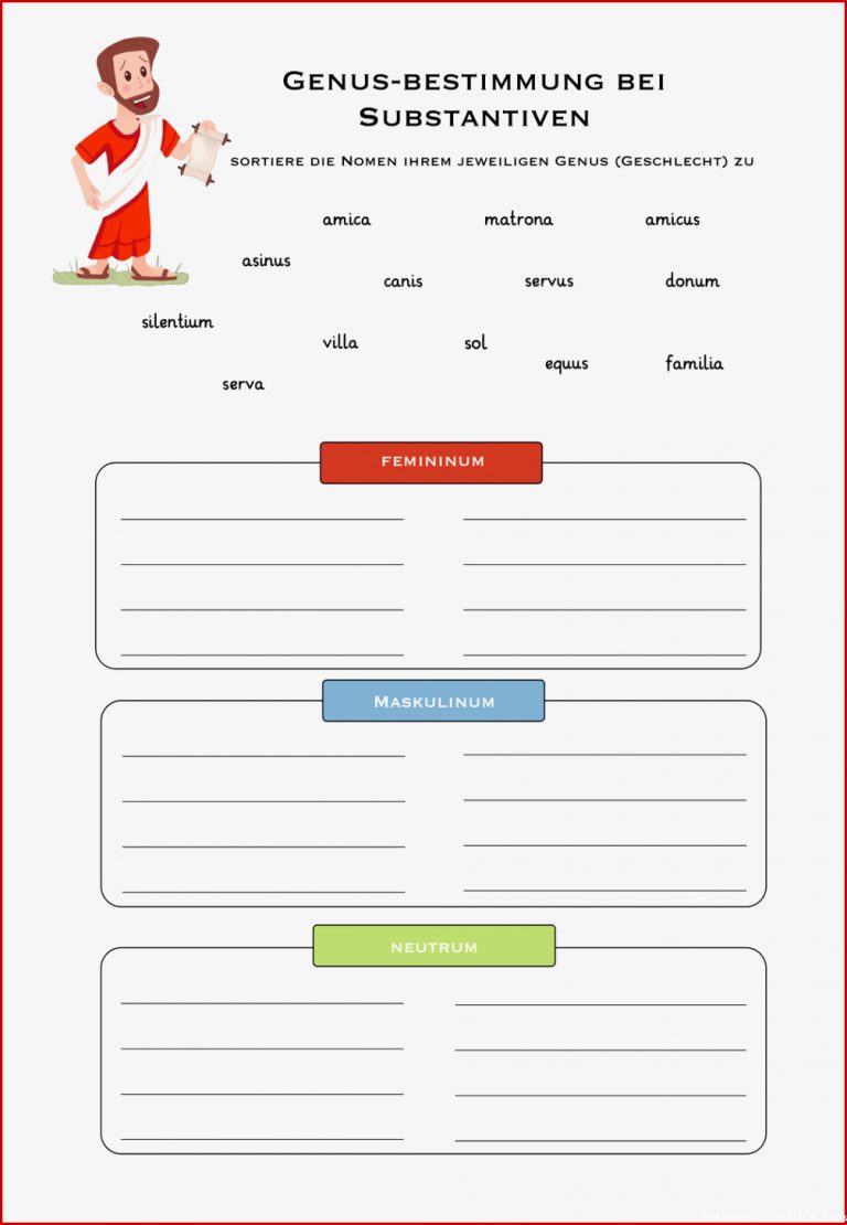 Genus Bestimmung Bei Substantiven – Unterrichtsmaterial Im