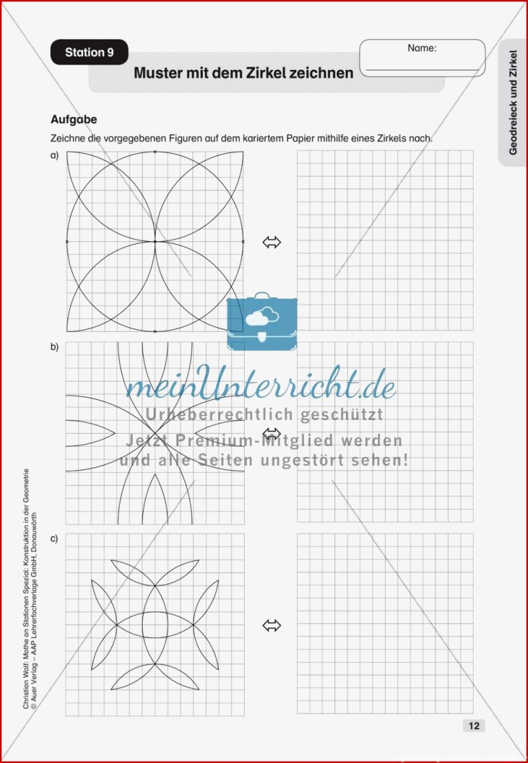 Geometrie an Stationen Geodreieck und Zirkel meinUnterricht