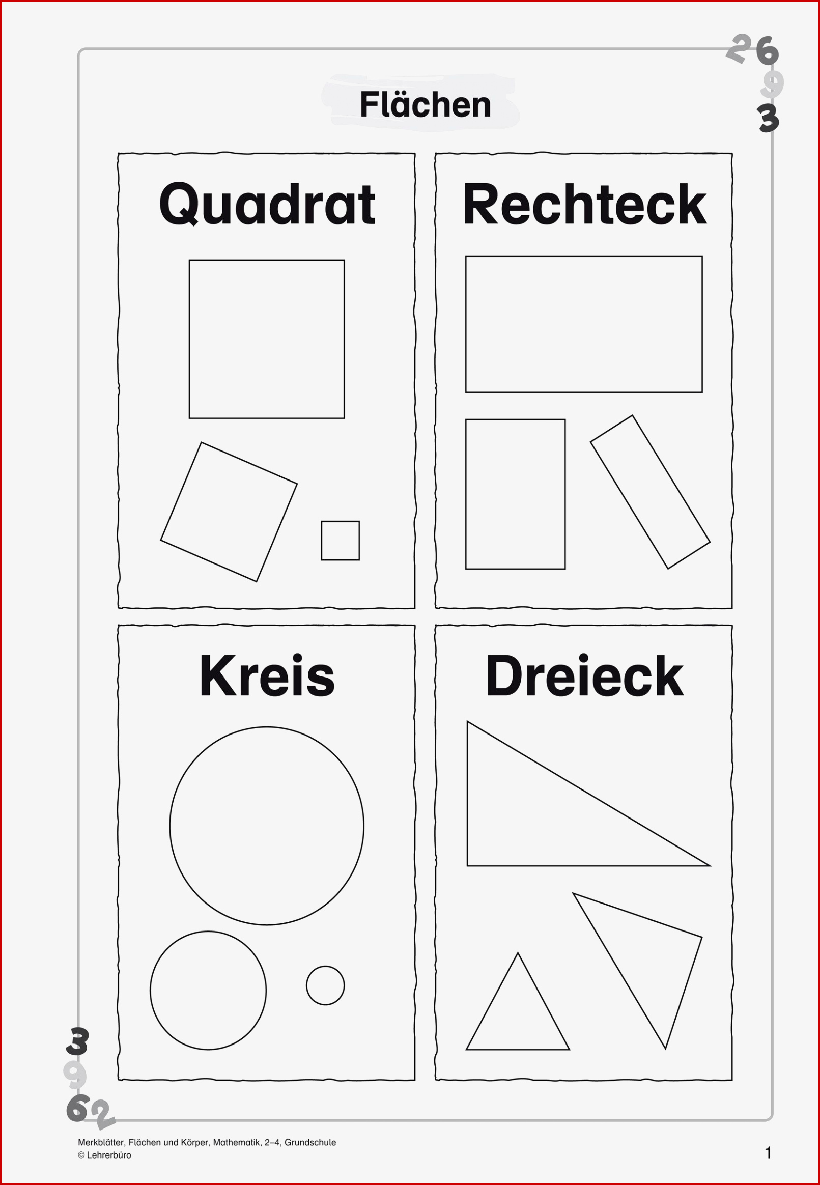 Geometrie · Arbeitsblätter · Grundschule · Lehrerbüro
