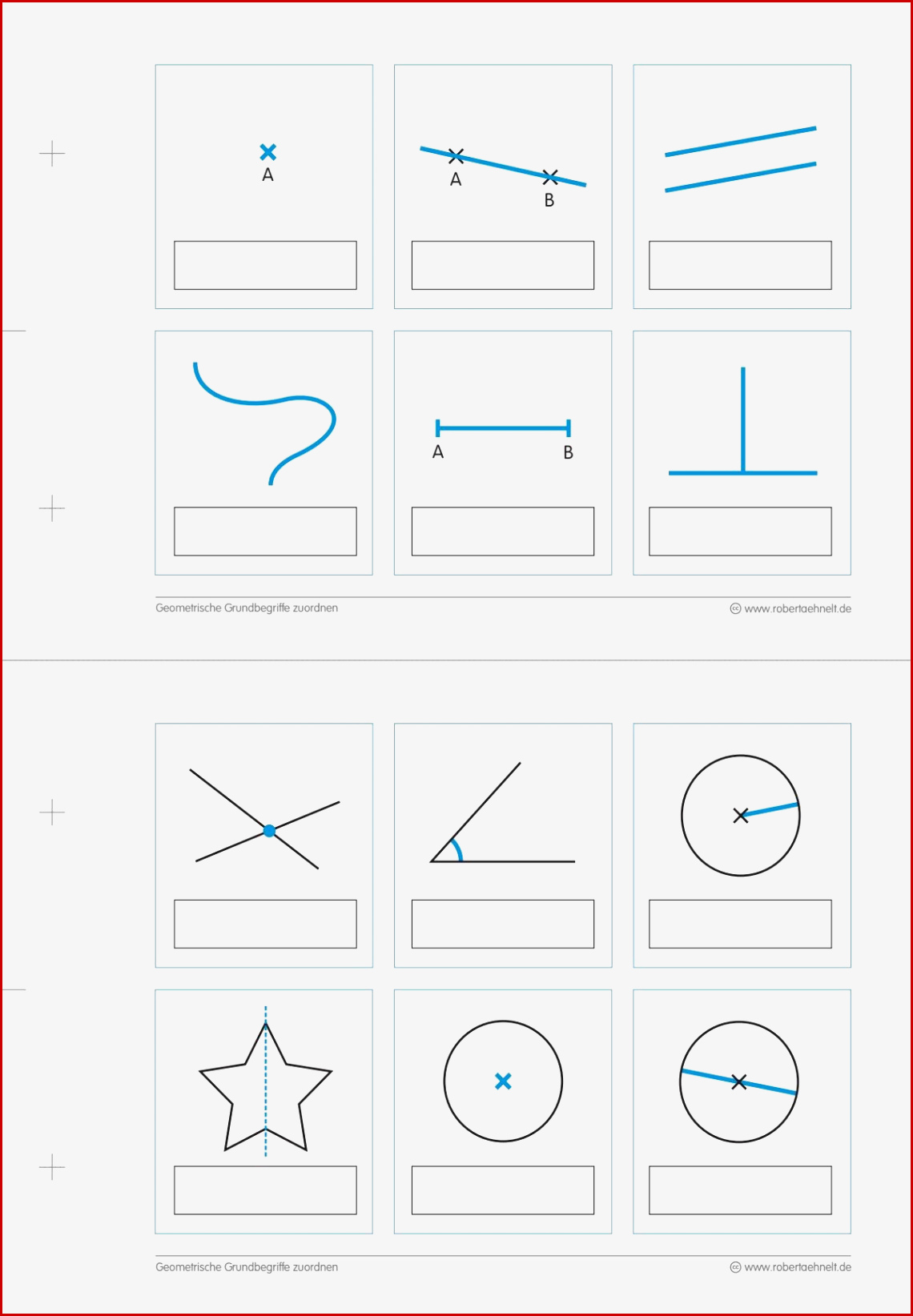 Geometrie Arbeitsblatt A5 Lang Grundbegriffe 1