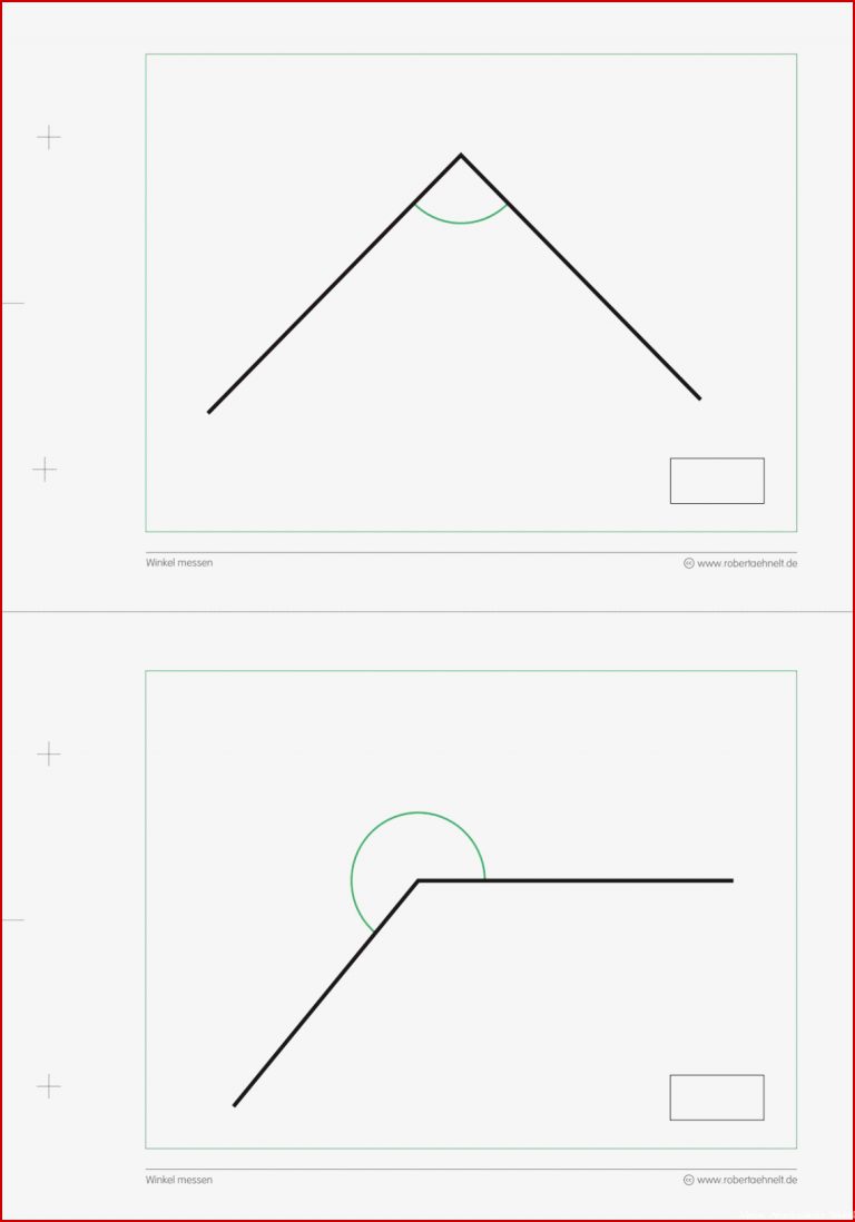 Geometrie Arbeitsblatt A5 lang Winkel messen