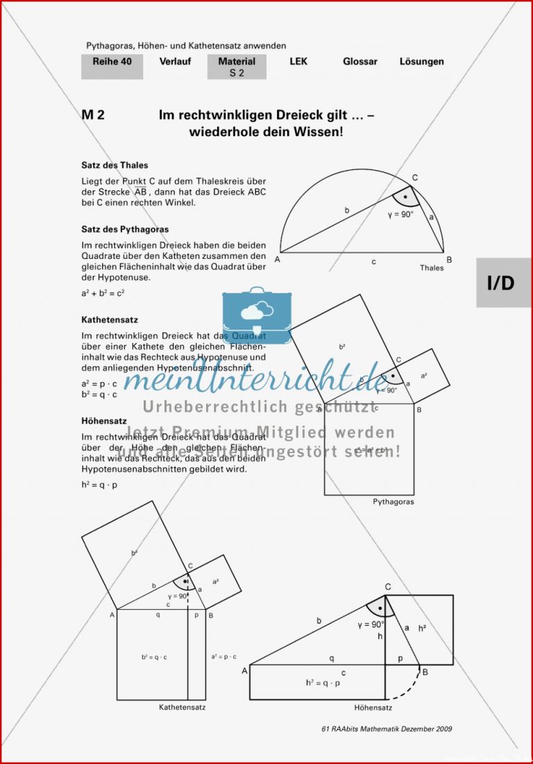 Geometrie Die grafische Herleitung des Satz des