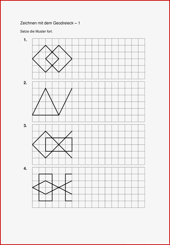 Geometrie Klasse 3 4 5 Fortsetzen und Übertragen von