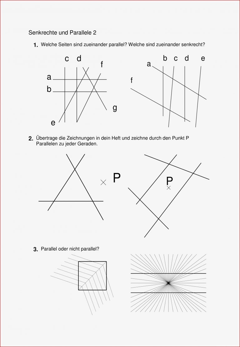 Geometrie Klasse 3 4 Senkrecht Und Parallel