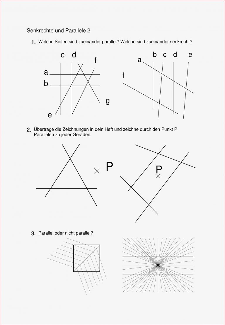 Geometrie Klasse 3 4 senkrecht und parallel