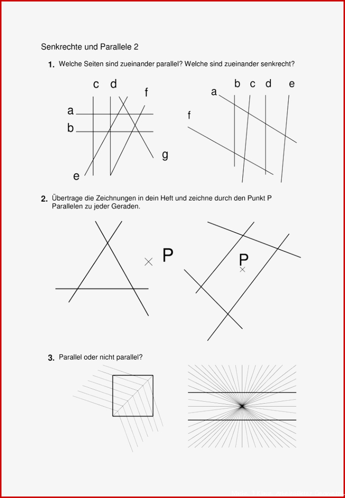 Geometrie Klasse 3 4 senkrecht und parallel