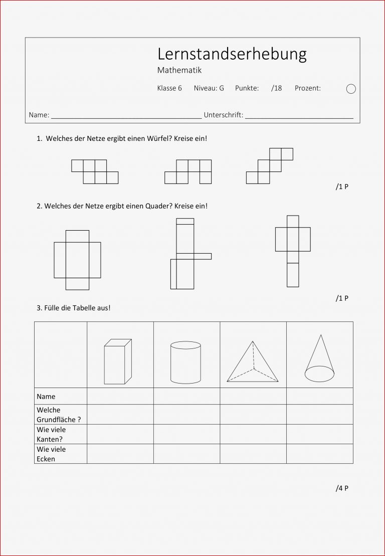 Geometrie Klasse 6 Arbeitsblätter Zum Ausdrucken Worksheets