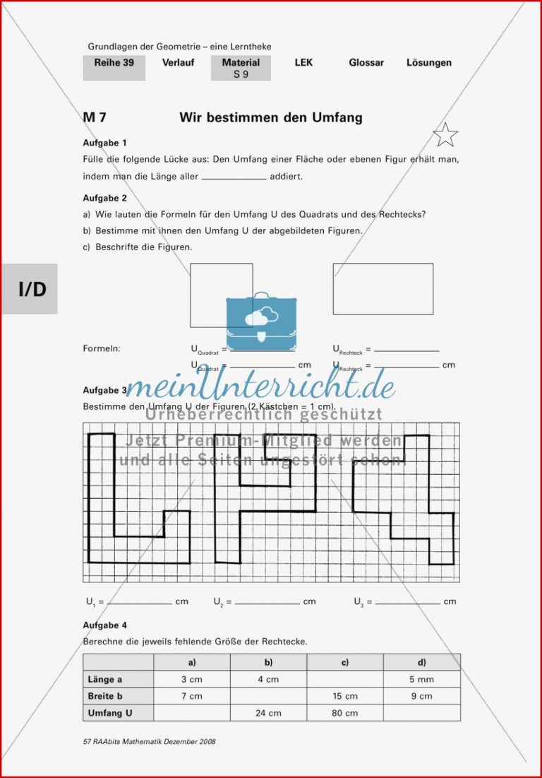 Geometrie Lerntheke Mit Selbsttest Und Differenzierenden