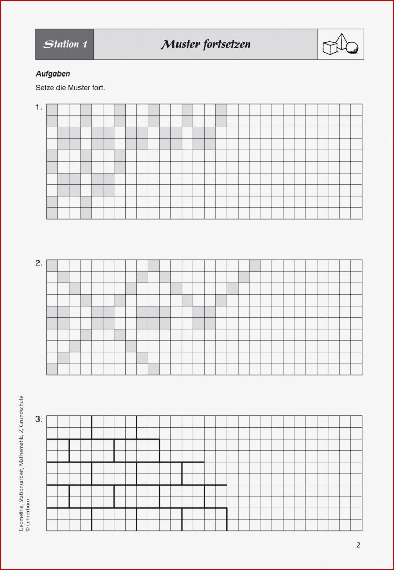 Geometrie Muster fortsetzen Arbeitsblatt