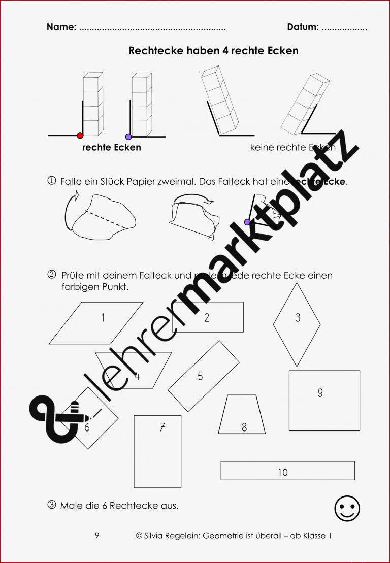 Geometrie Raumorientierung Und Lagebegriffe Ab Klasse 1