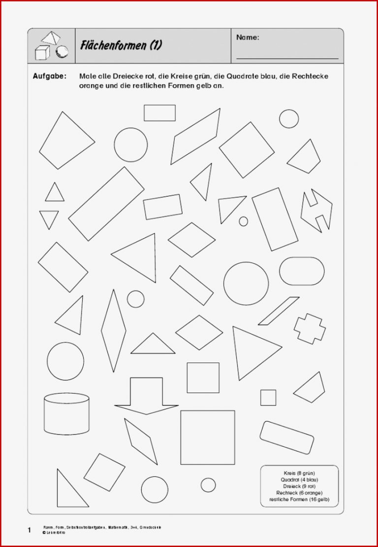 Geometrische Formen 2 Klasse Arbeitsblatter Kostenlose