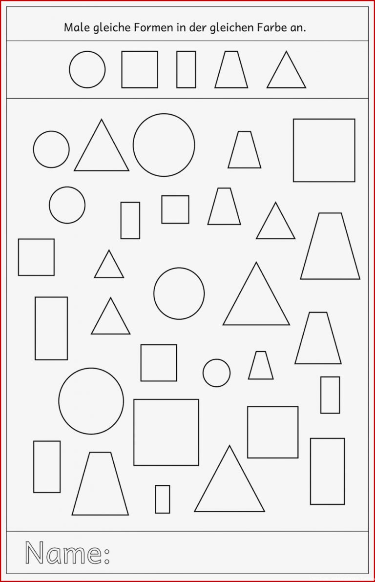 Geometrische Formen Kindergarten Arbeitsblatter