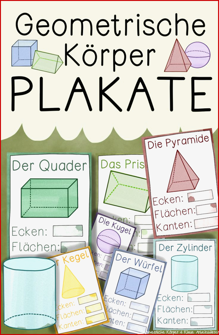 Geometrische Körper Plakate zum Ausfüllen