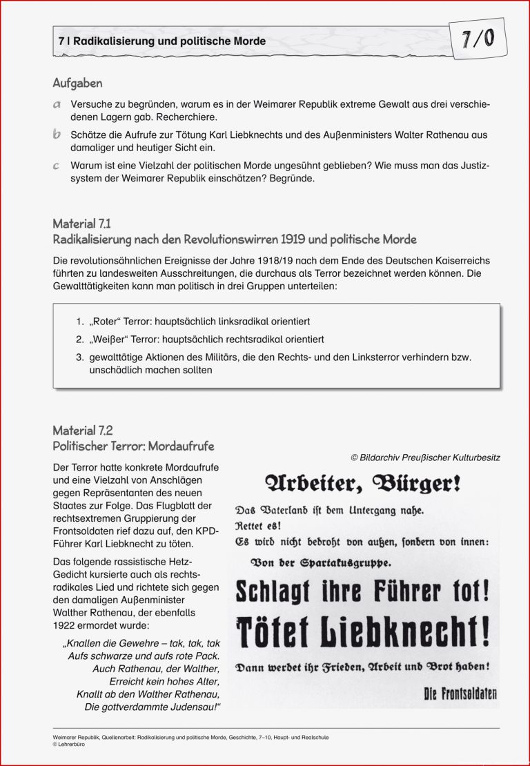 Geschichte · Arbeitsblätter · Sekundarstufe I · Lehrerbüro