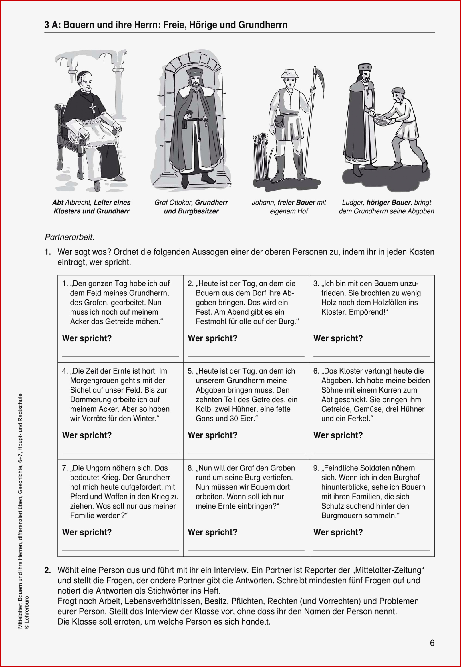 Geschichte · Arbeitsblätter · Sekundarstufe I · Lehrerbüro