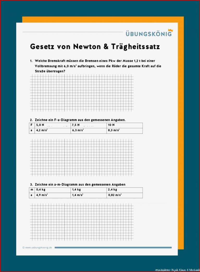 Gesetz von Newton und Trägheitssatz