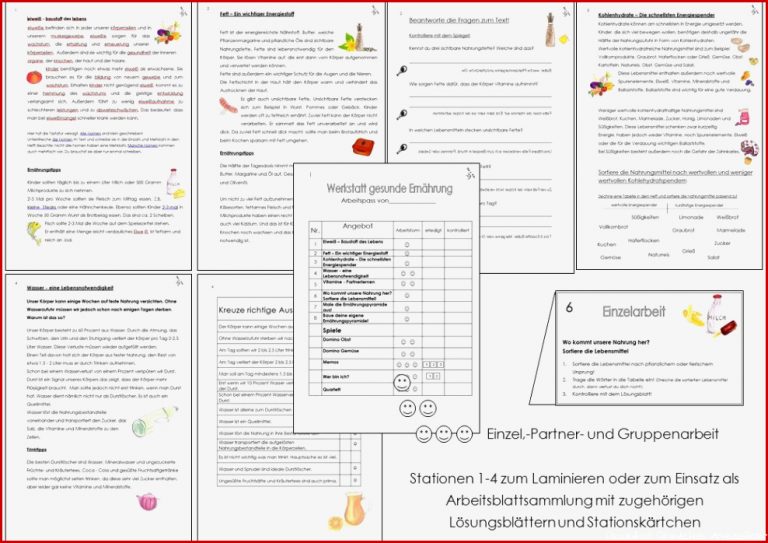 Gesunde Ernährung – Eine Werkstatt Für Klassen 3–4