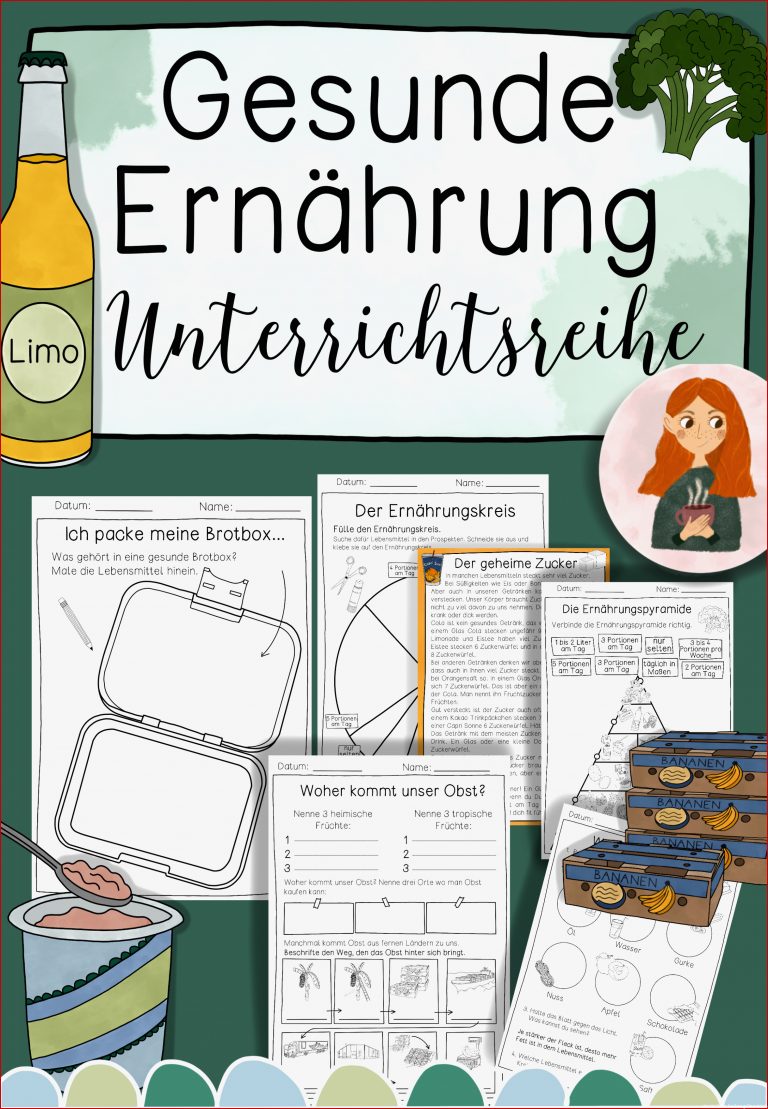 Gesunde Ernährung Unterrichtsreihe Arbeitsblätter Texte