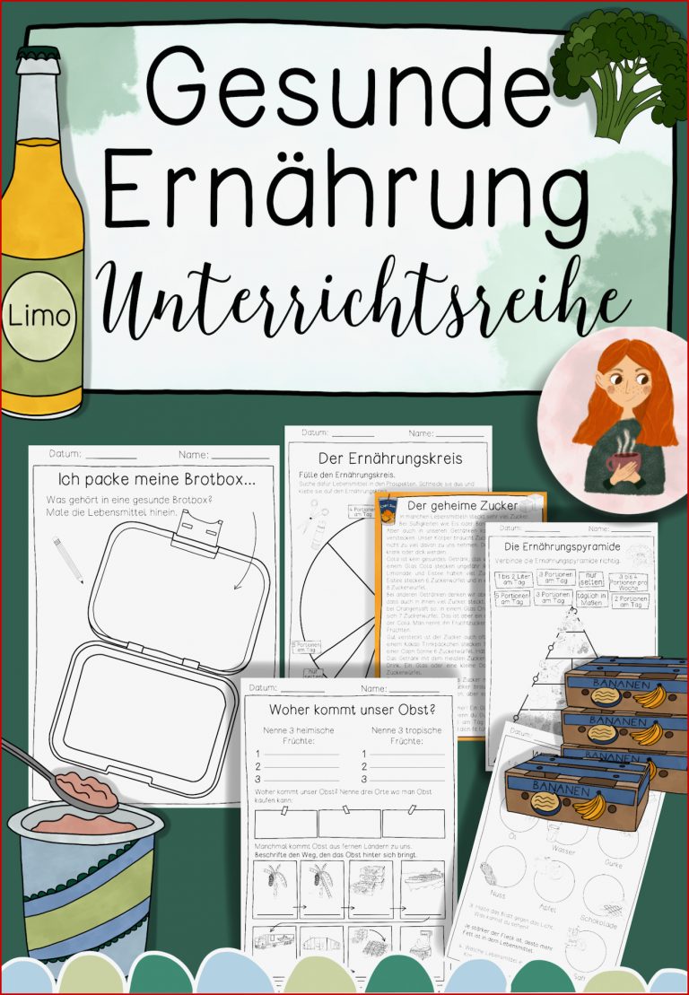 Gesunde Ernährung Unterrichtsreihe Arbeitsblätter zu den