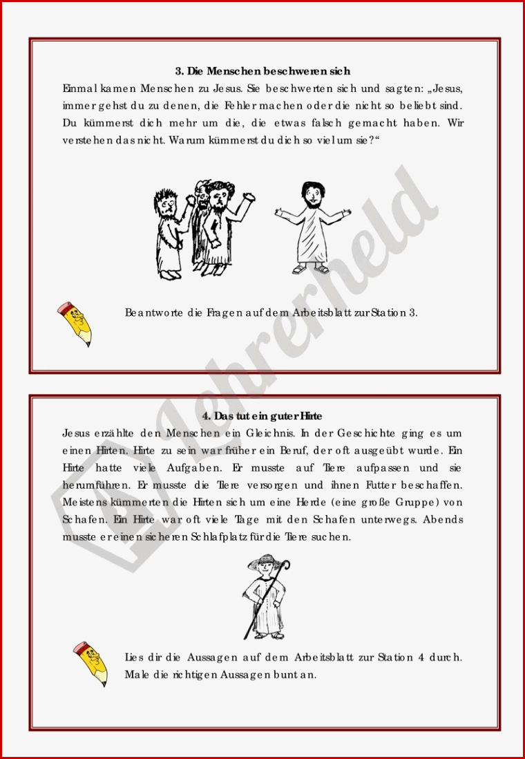 Gleichnisse Grundschule Arbeitsblätter Worksheets