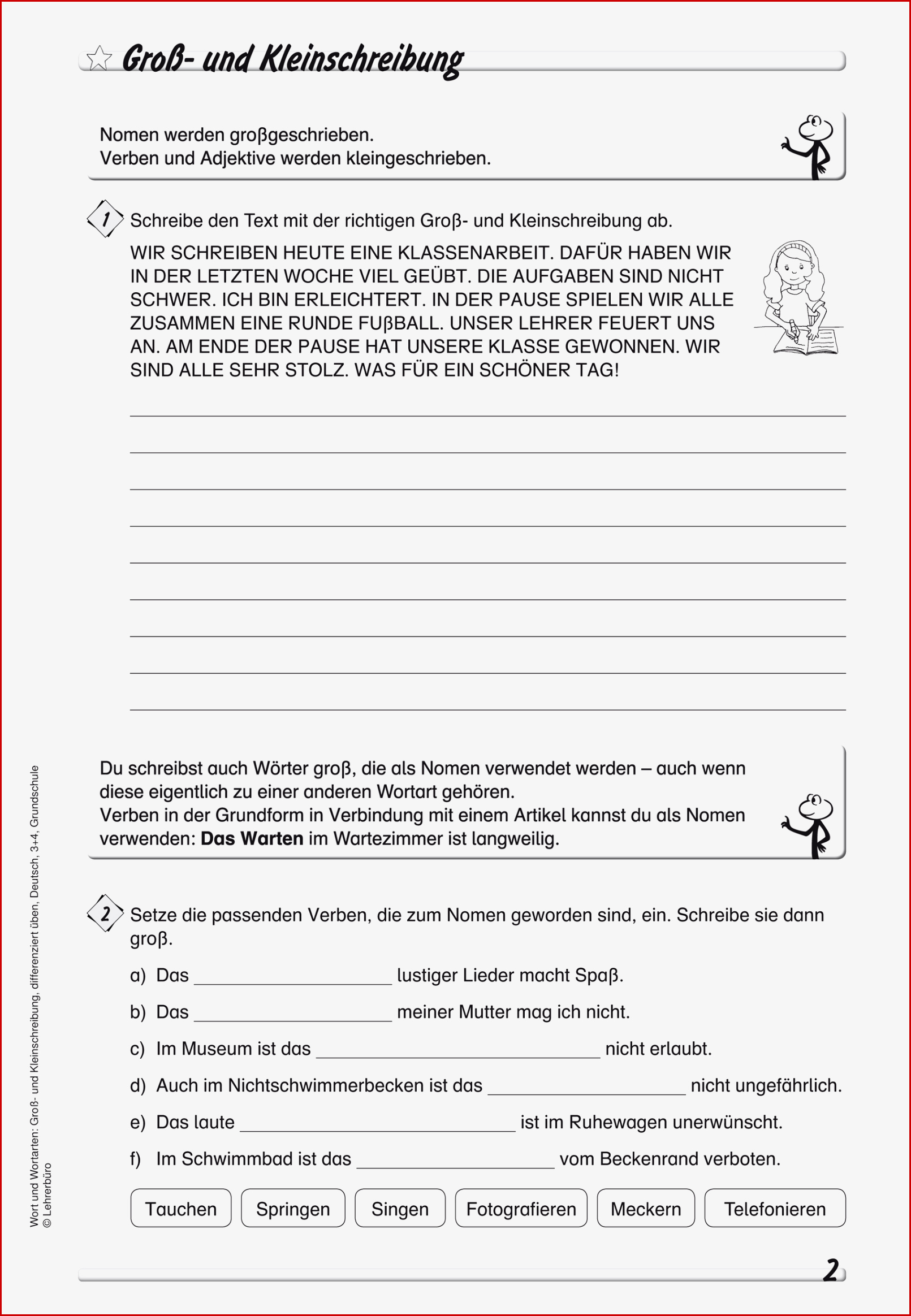 Grammatik · Arbeitsblätter · Grundschule · Lehrerbüro